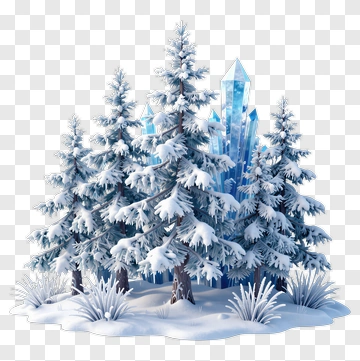 Snowy Forest With Ice Crystals PNG