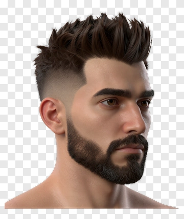 Realistic Male Portrait With Stylish Haircut PNG