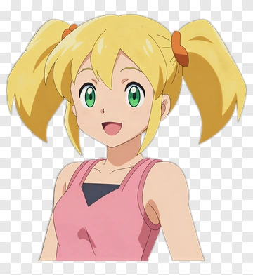 Cartoon Girl With Blonde Pigtails PNG