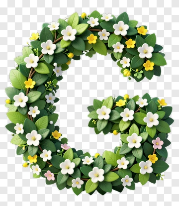 Floral Letter G PNG