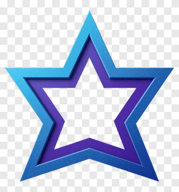 3D Blue And Purple Star Shape PNG