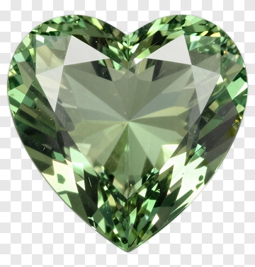 Green Heart-Shaped Gemstone PNG