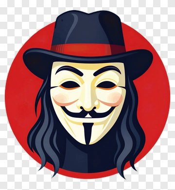 Guy Fawkes Mask With Red Background PNG