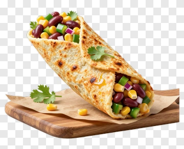 Vegetarian Burrito With Beans And Corn PNG
