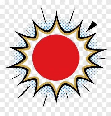Red Circle With Comic Style Burst PNG