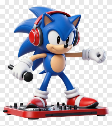 Sonic The Hedgehog Djing With A Microphone PNG