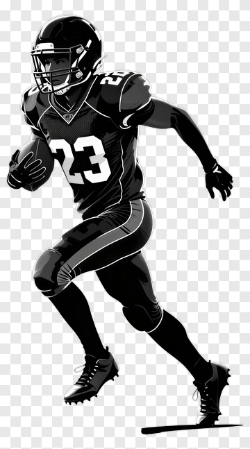 Football Player Running With A Ball PNG