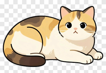 Cartoon Calico Cat PNG
