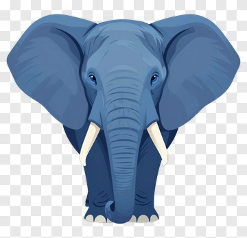 Cartoon Blue Elephant PNG