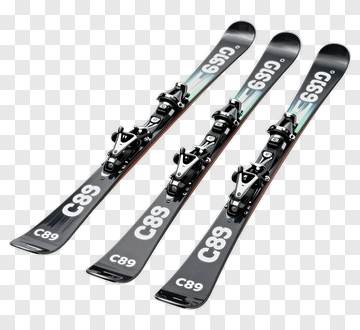 Ski Equipment Set With Bindings PNG