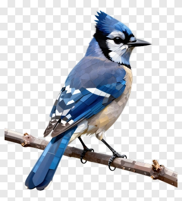 Blue Jay Bird Perched On A Branch PNG