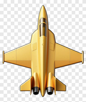 Yellow Fighter Jet PNG