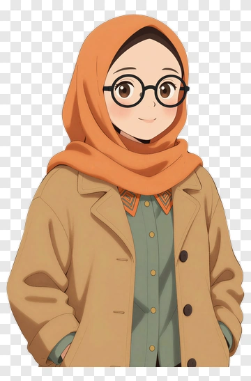 Anime Girl Wearing A Hijab And Glasses PNG