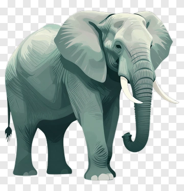 Elephant Standing In A Natural Pose PNG