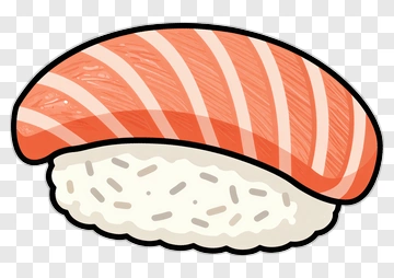 Cartoon Sushi With Salmon On Rice PNG