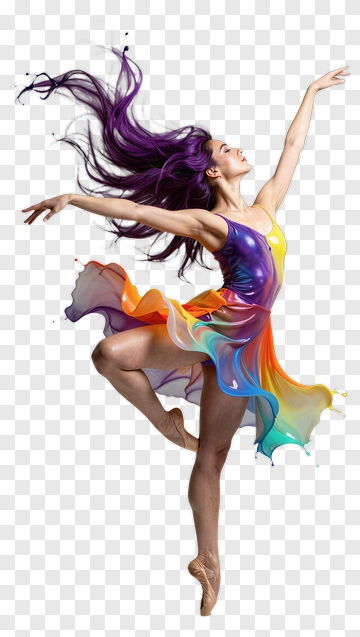 Colorful Dancer In Motion PNG