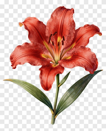 Red Lily Flower PNG