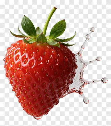 Fresh Strawberry With Splashing Water PNG