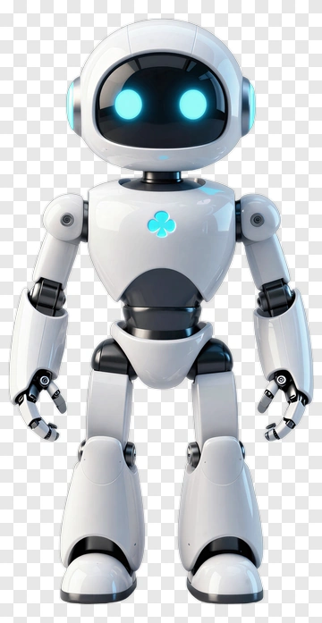 3D Robot With Blue Eyes PNG