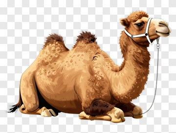 3D Camel Sitting On The Ground PNG