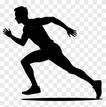 Silhouette Of A Running Athlete PNG