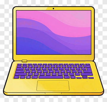 Colorful Laptop With Purple Keyboard PNG