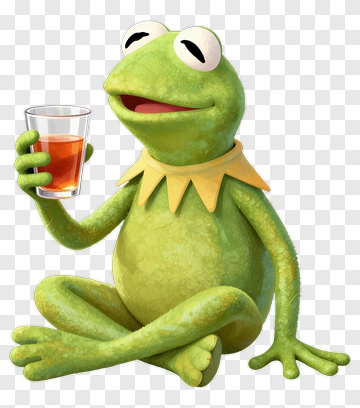 Cartoon Frog Holding A Drink PNG