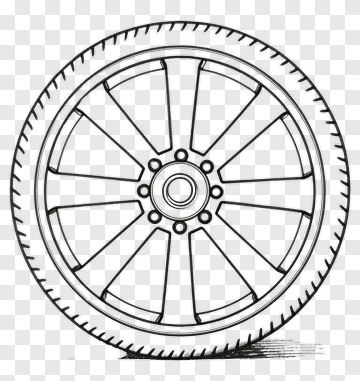Black Car Wheel With Detailed Rim Design PNG