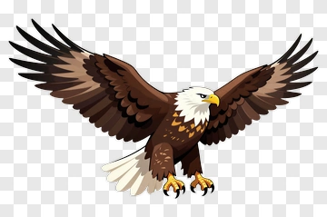Cartoon Eagle With Outstretched Wings PNG