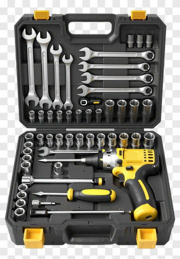 Toolbox With Wrenches And Screwdriver Set PNG