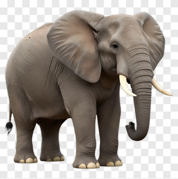 Realistic Elephant Standing PNG