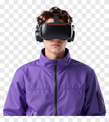 Person Wearing Virtual Reality Headset PNG