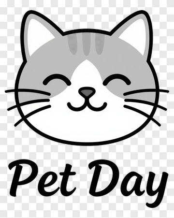 Cartoon Cat Face For Pet Day PNG