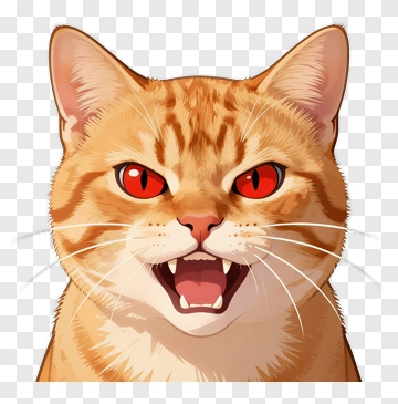 Angry Cartoon Cat PNG