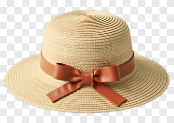 Straw Hat With Brown Ribbon PNG