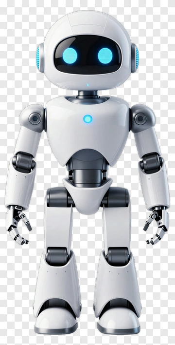 3D Robot With Blue Eyes PNG