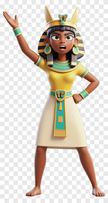 3D Egyptian Queen Gesturing PNG