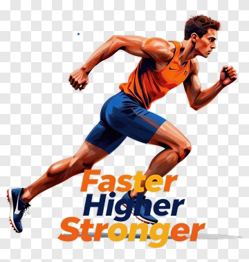 Athlete Running With Motivational Text PNG