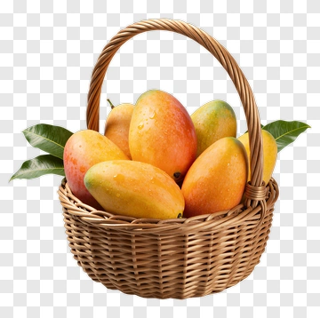 Basket Of Fresh Mangoes PNG