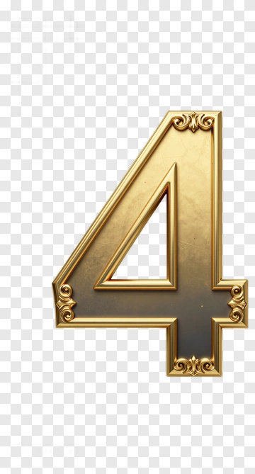 Golden Number Four PNG