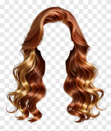 Long Wavy Hair With Blonde Highlights PNG