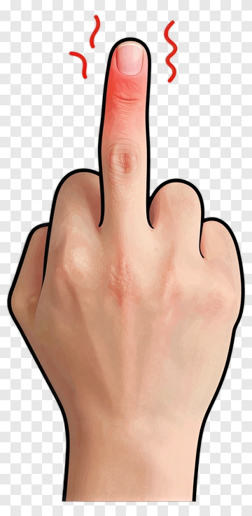 Hand Gesture With Raised Middle Finger PNG