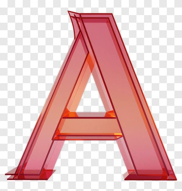 Red 3D Letter A PNG