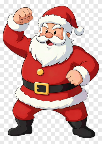 Cartoon Santa Claus Celebrating PNG