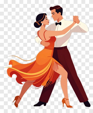 Dancing Couple In Elegant Attire PNG