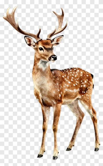 Spotted Deer With Antlers PNG