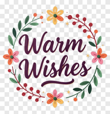 Warm Wishes Floral Wreath PNG