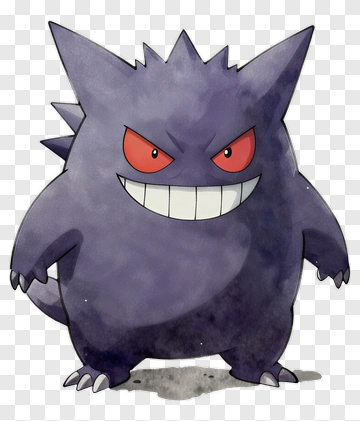 Gengar Character In Cartoon Style PNG