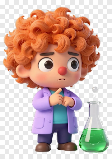 Cartoon Scientist Holding A Green Flask PNG
