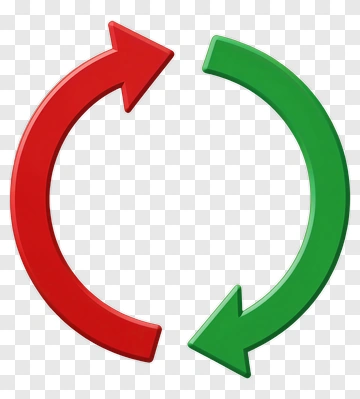 Red And Green Circular Arrows PNG